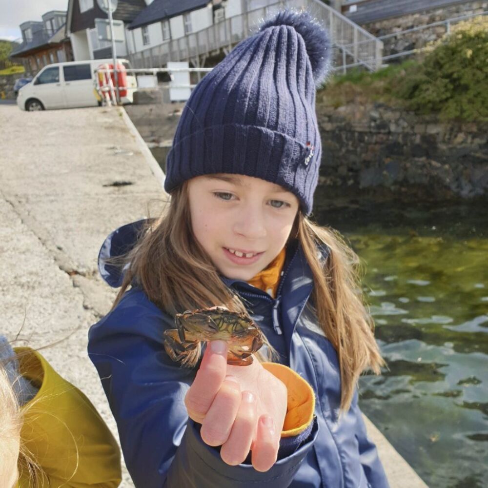 Child with crab